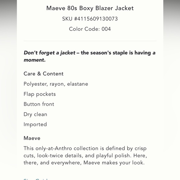 NWT Anthropologie Maeve 80 s boxy blazer jacket - Picture 6 of 10